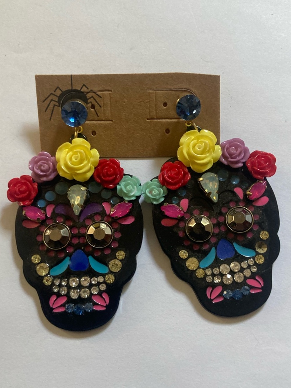 Sugar Skull Dangle Earrings - Day of the Dead